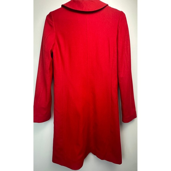 Vintage Moschino Red Wool Rose Appliqué Coat Italy Designer AS IS - Picture 2 of 13